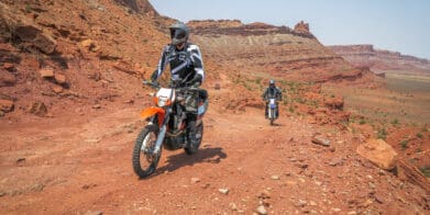 A rider enjoying a little bit of dust. Media sourced from RustSport.