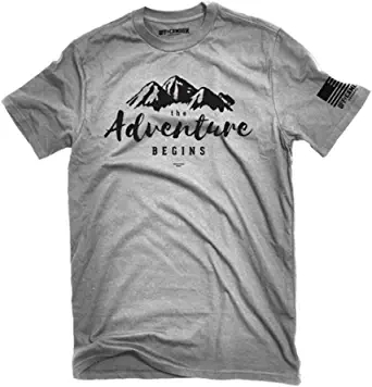 The Adventure Begins T-shirt on white background