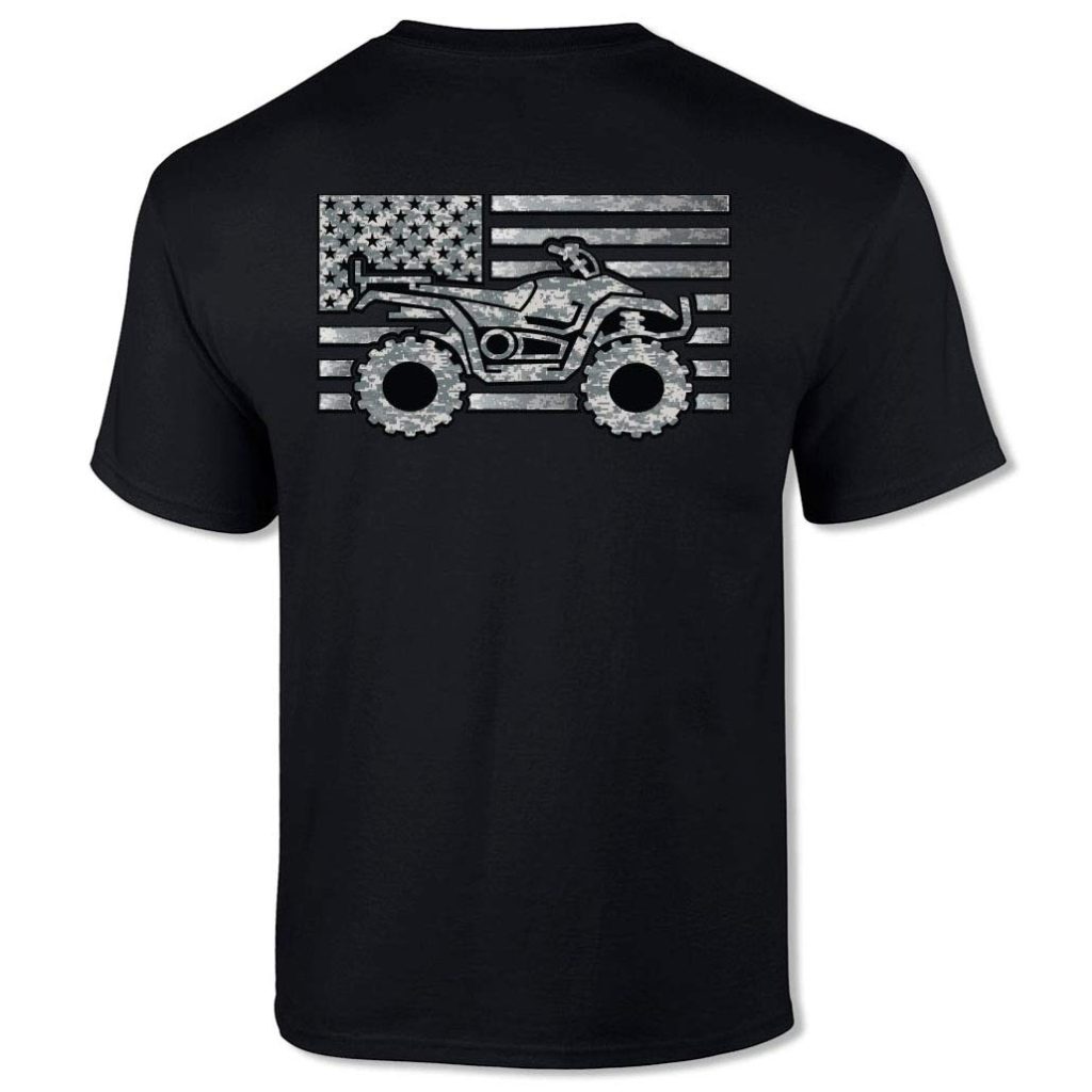 American Flag and Quad T-shirt on white background