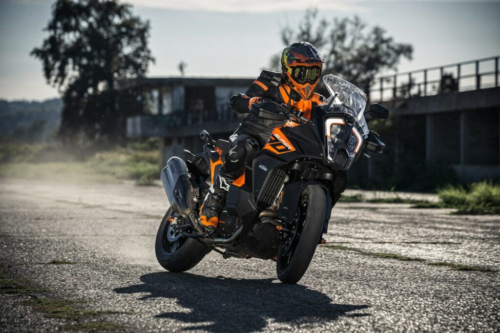 KTM's 2023 1290 Super Adventure S. Media sourced from KTM.