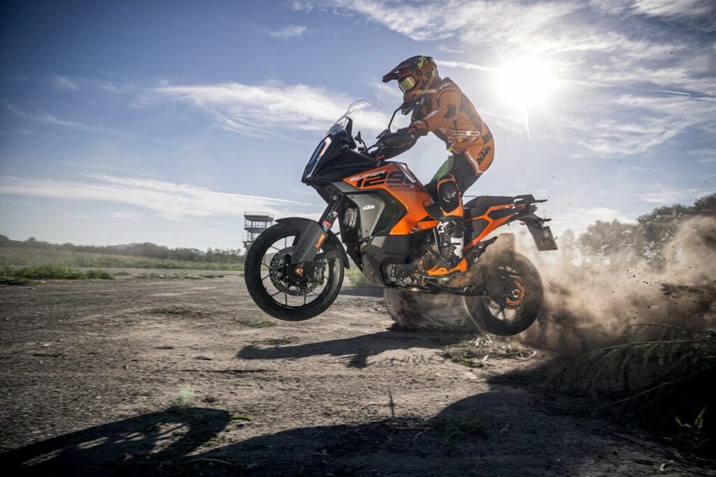 KTM's 2023 1290 Super Adventure S. Media sourced from KTM.