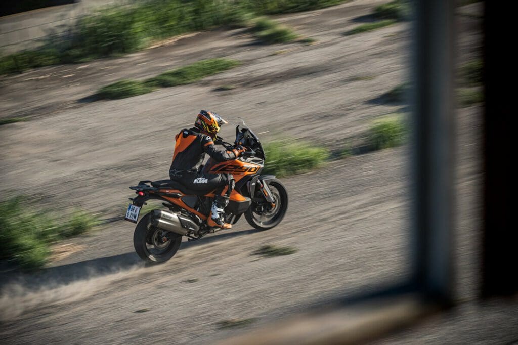 KTM's 2023 1290 Super Adventure S. Media sourced from KTM.