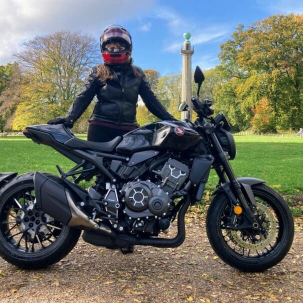 BikerKaz standing next to 2022 CB1000R Black Edition