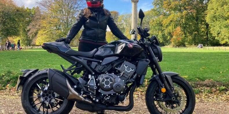 BikerKaz standing next to 2022 CB1000R Black Edition