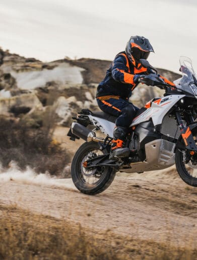 KTM's 2023 790 Adventure, which will be manufactured in China by CFMoto. Media sourced from KTM.