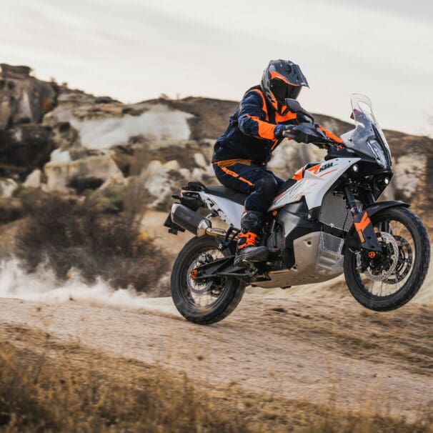 KTM's 2023 790 Adventure, which will be manufactured in China by CFMoto. Media sourced from KTM.