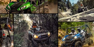 Collage of Kawasaki ATVs for 2022 Lineup