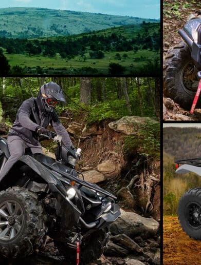 Collage of new Yamaha ATVs for 2022 lineup