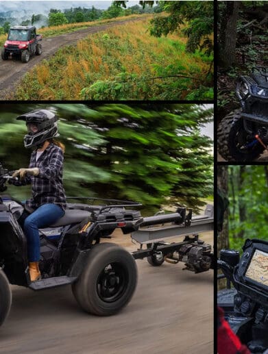 Collage of Polaris ATVs for 2022 lineup