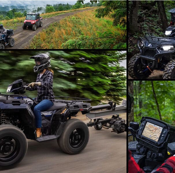 Collage of Polaris ATVs for 2022 lineup