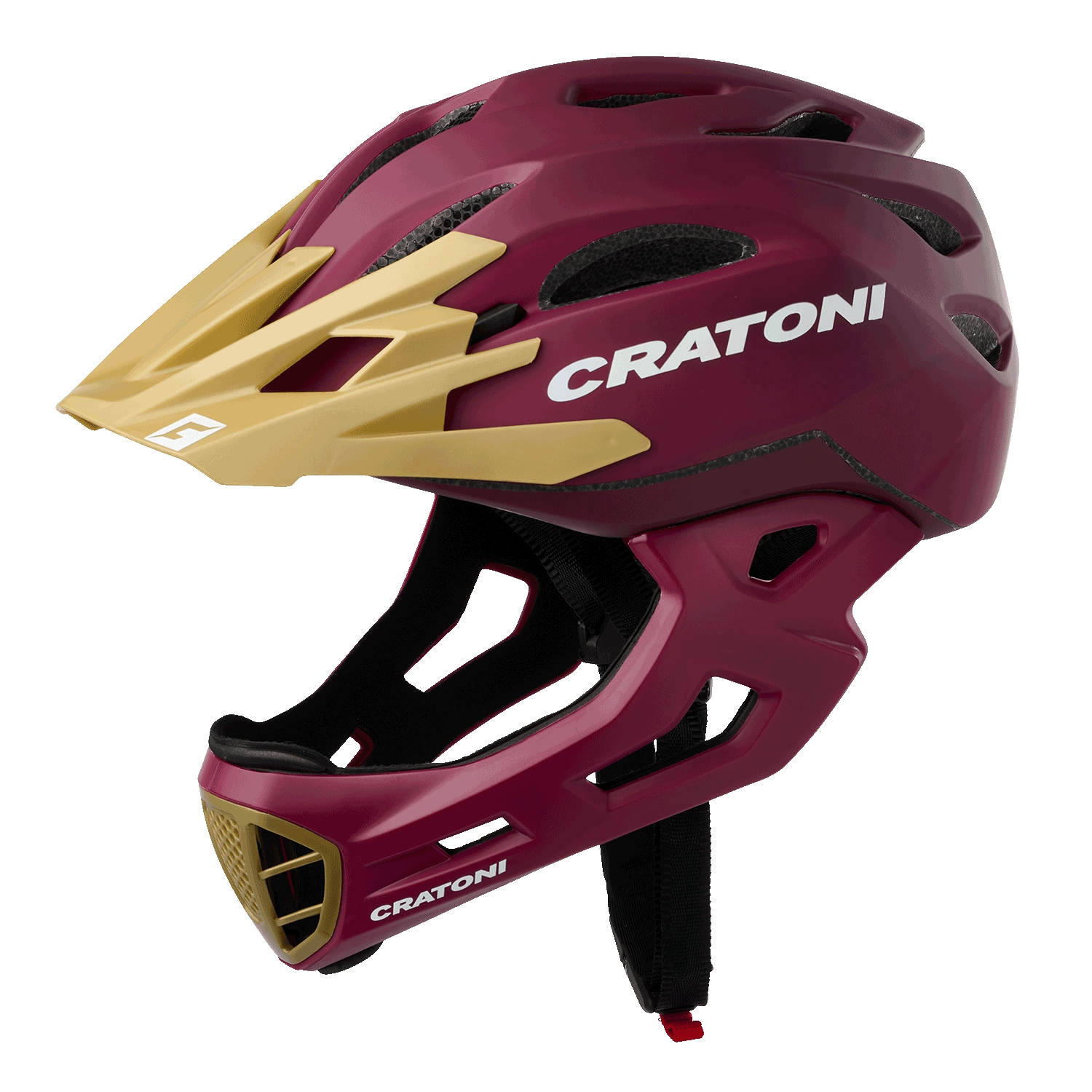 C-Maniac Freeride off-road mountain bike helmet in beige and burgundy colour combo