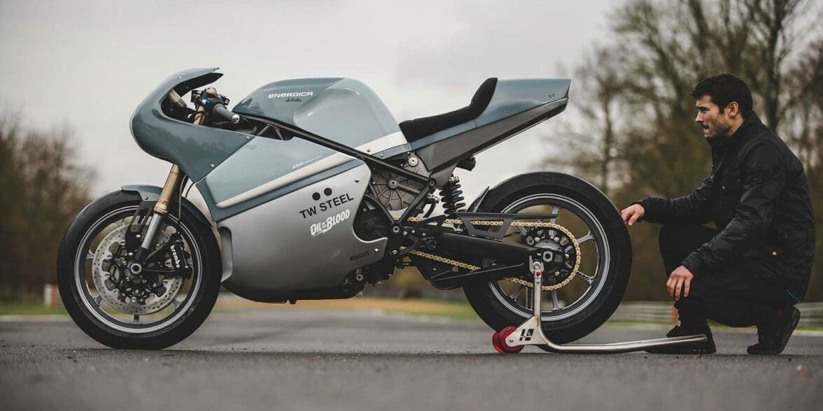 Energica's Eva, with a classic spin courtesy of DeBolex. Media sourced from BikEXIF.