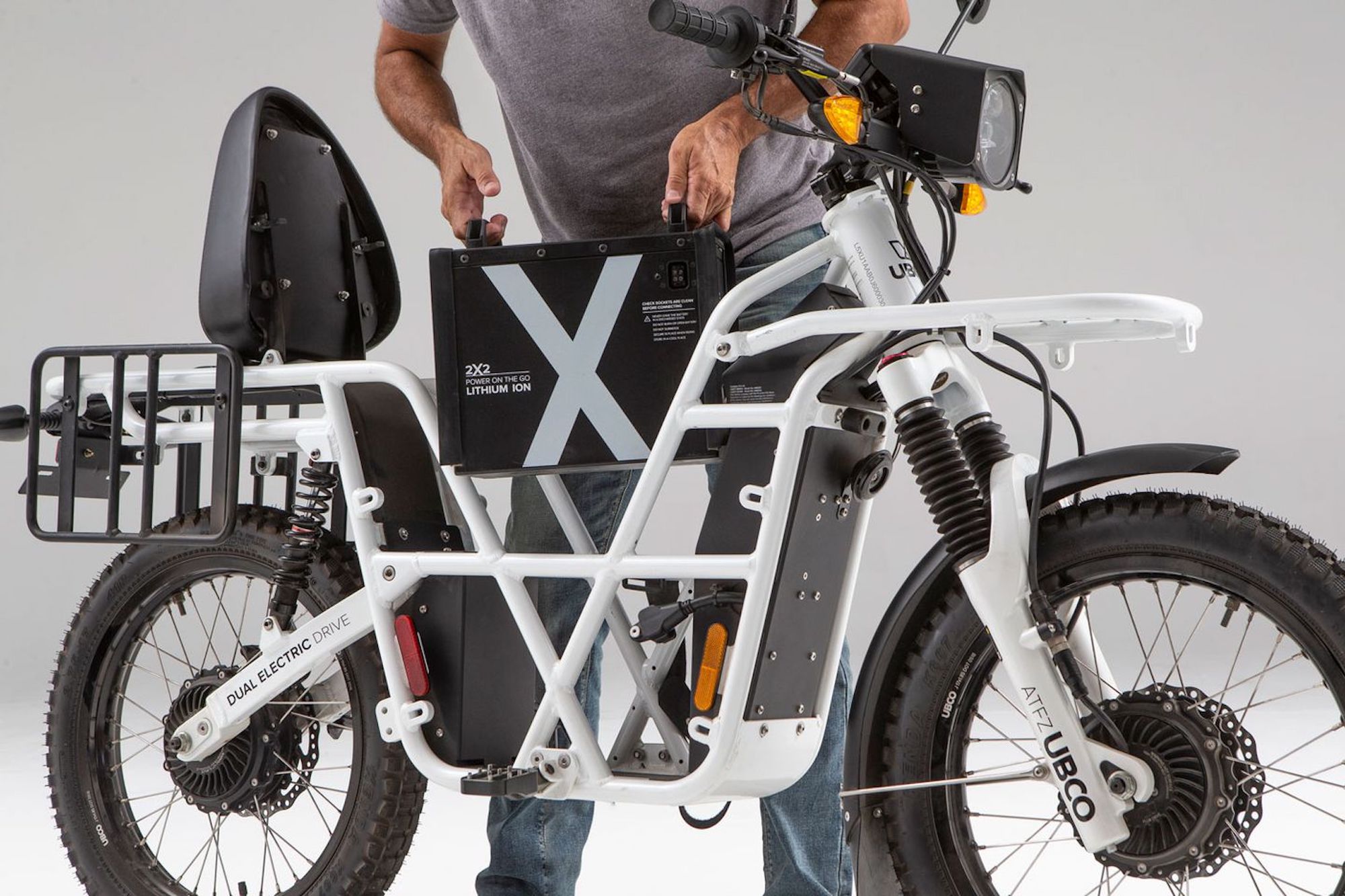 A view of the UBCO 2x2 electric bike. Media sourced from CycleVolta.