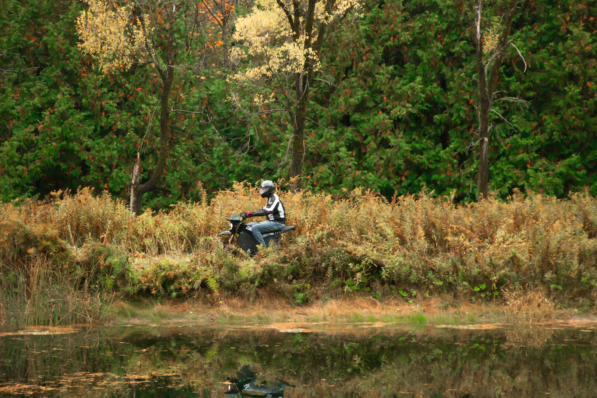 Dayak's Combat e-bike; an electric motorcycle that can swap tires out for skis and tracks. Media sourced from Daymak.