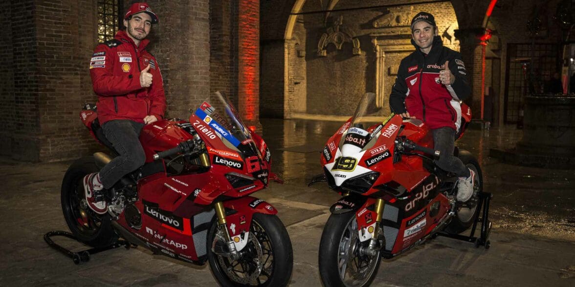 The all-new The Panigale V4 Bagnaia 2022 World Champion Replica and Panigale V4 Bautista 2022 World Champion Replica. Media sourced from Ducati.