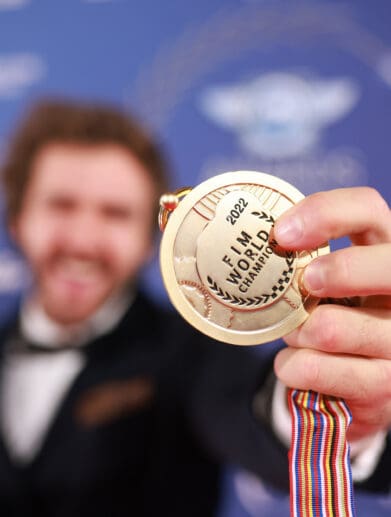 KTM celebrating their 333 World titles at the 2022 FIM Awards. Media sourced from KTM.