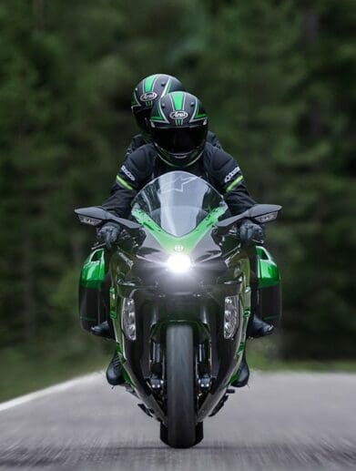 Kawasaki's 2022 Ninja H2 SX/SE. Media sourced from Kawasaki.