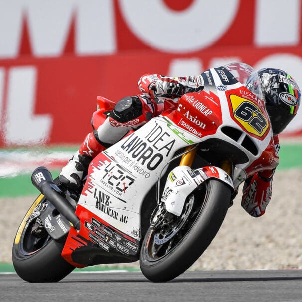 An MV Agusta bike on the Moto2 circuit. Media sourced from MV Agusta.