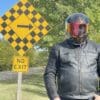 Author wearing helmet and Merlin Ridge Cotec Jacket