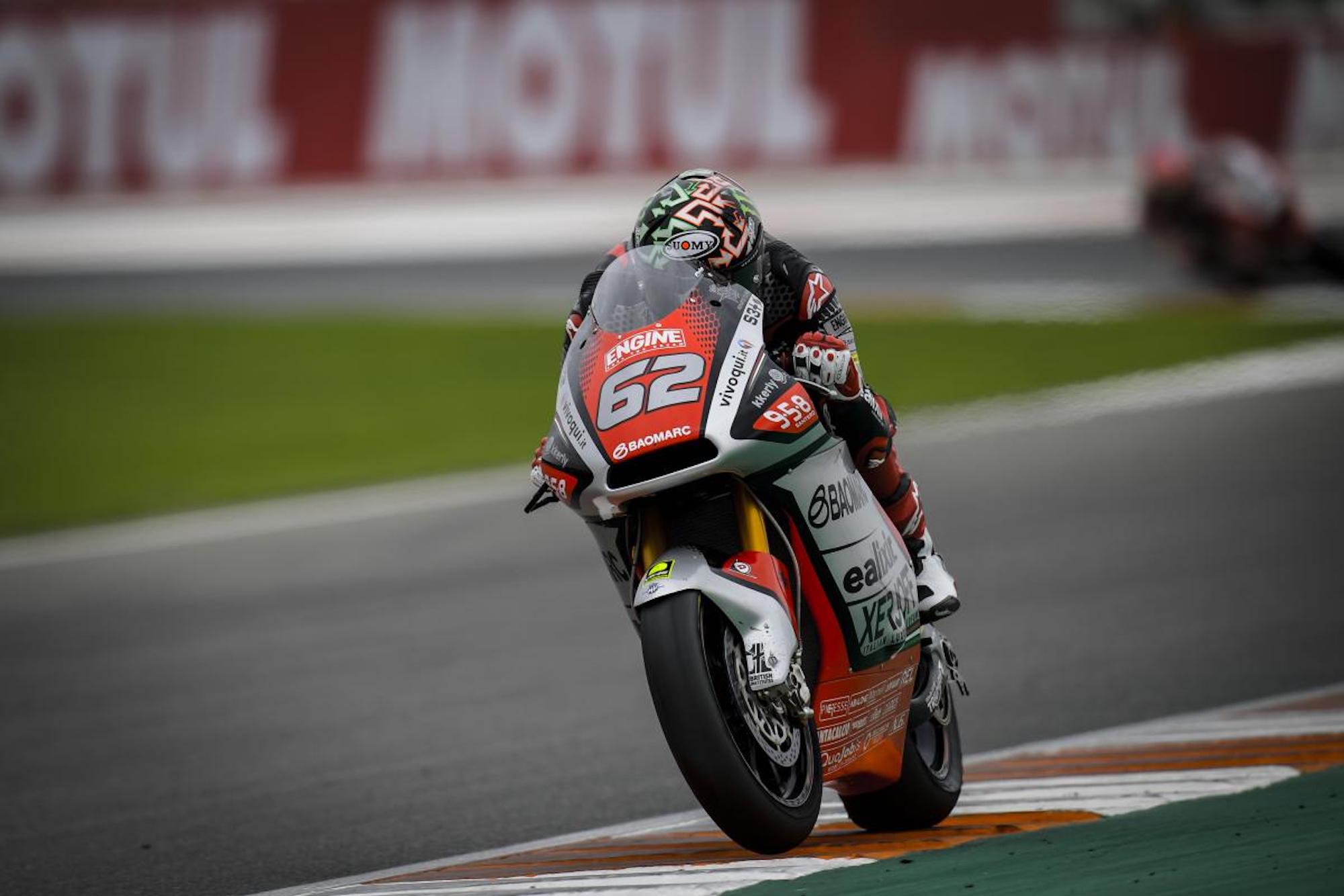 An MV Agusta bike on the Moto2 circuit. Media sourced from MotoGP.