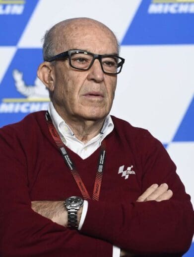 Carmelo Ezpeleta, the head honcho of Dorna Sports. Media sourced from The Race.
