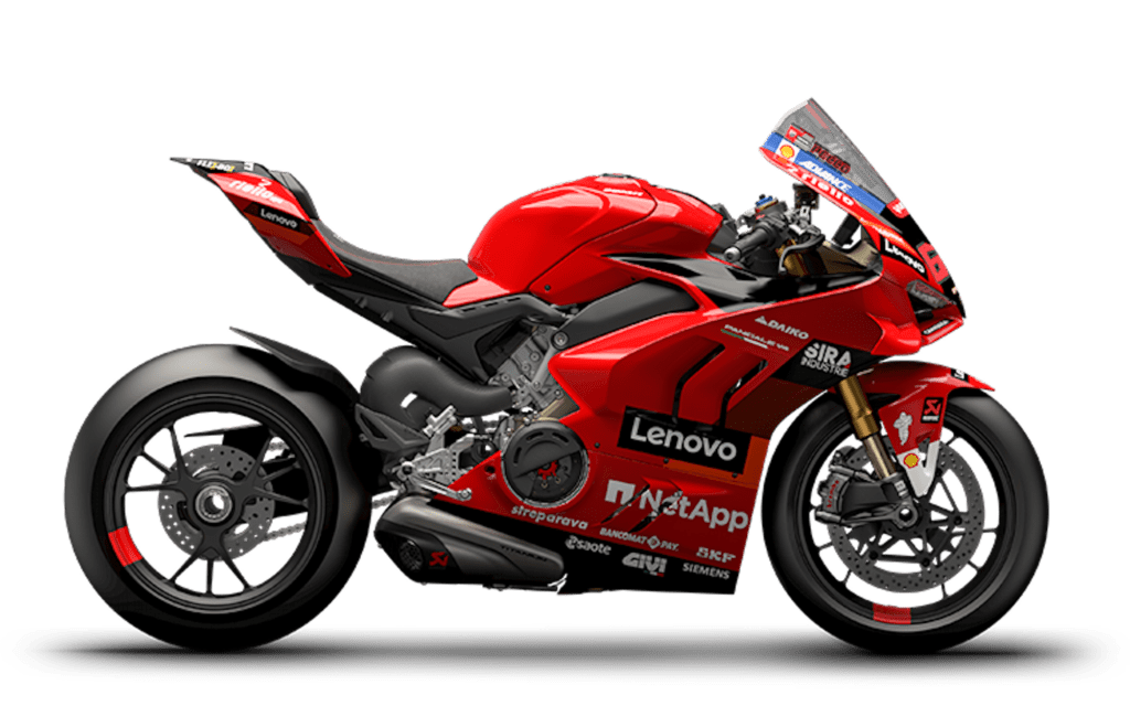 Ducati's Championhip replicae, featuring both bikes that made the win for 2022 (re. Bautista and Bagnaia). Media sourced from Ducati's website.