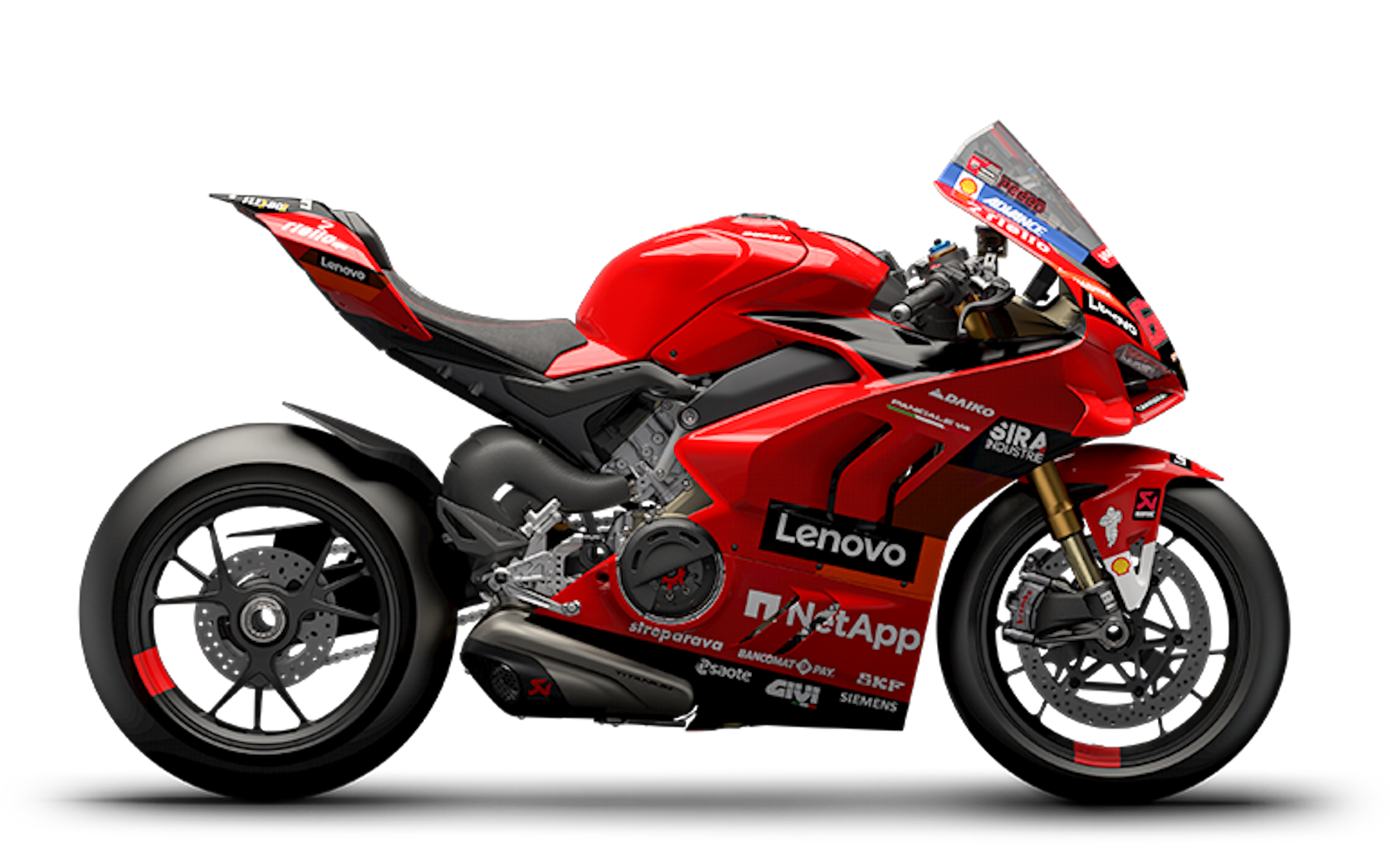 Replika Championhip Ducati, menampilkan kedua motor yang membuat kemenangan untuk tahun 2022 (re. Bautista dan Bagnaia). Media bersumber dari website Ducati.