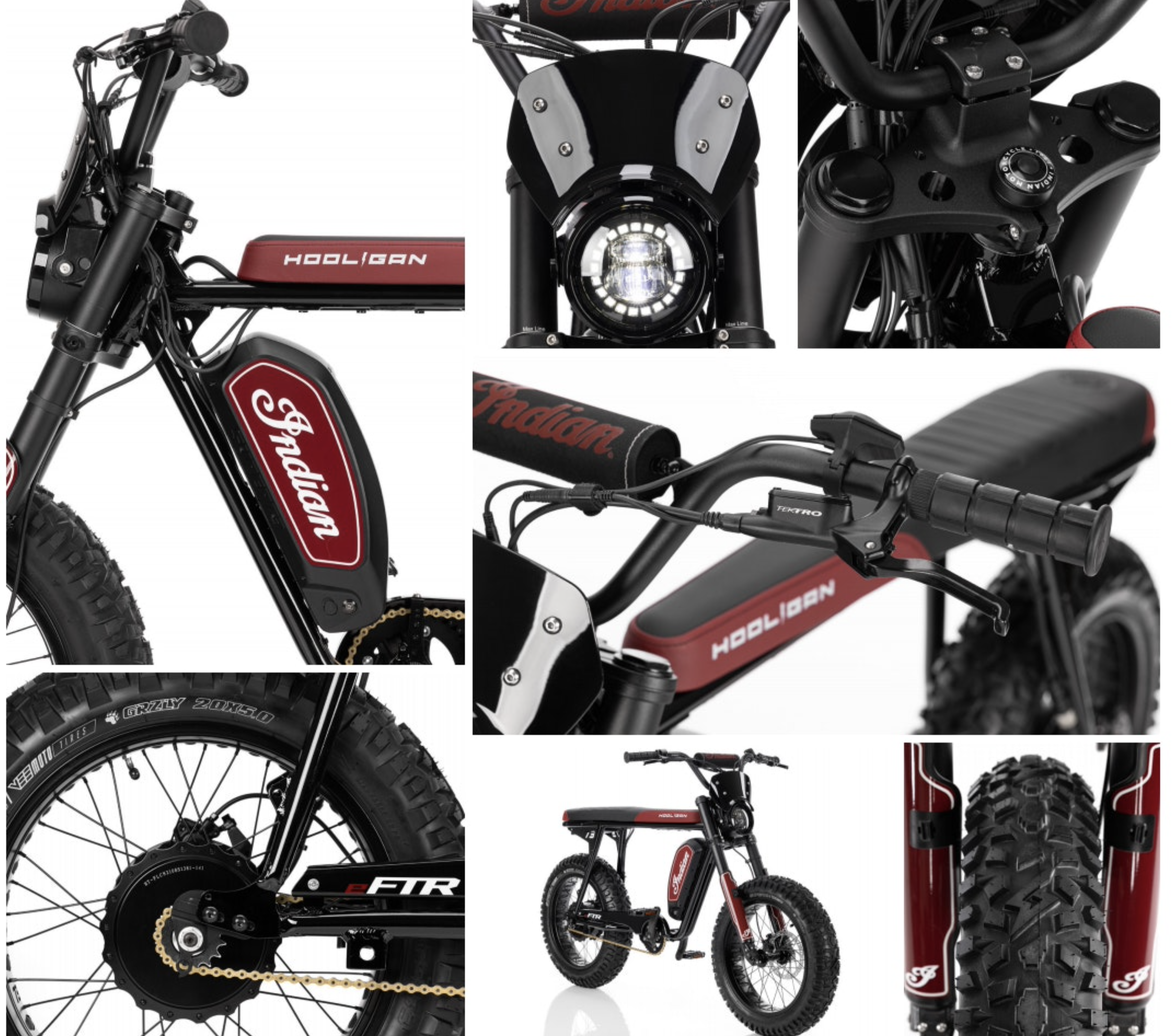 A view of the eFTR® Hooligan 1.2, created by Indian Motorcycles, together with the knowledge and know-how of California-based ebike brand SUPER73
