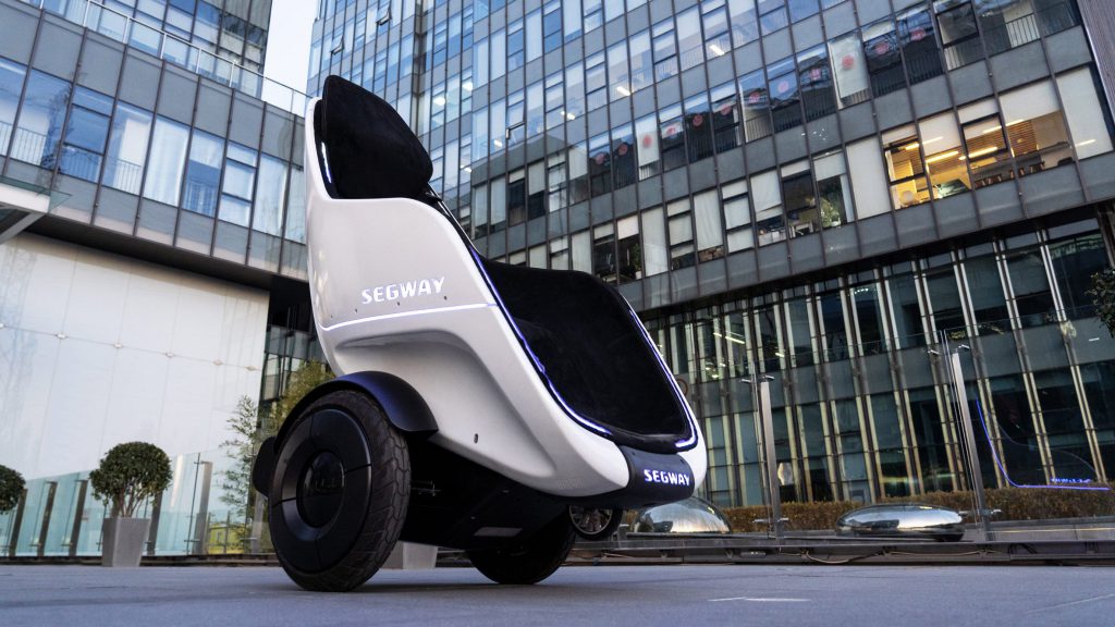 Segway S-Pod future transport prototype in city
