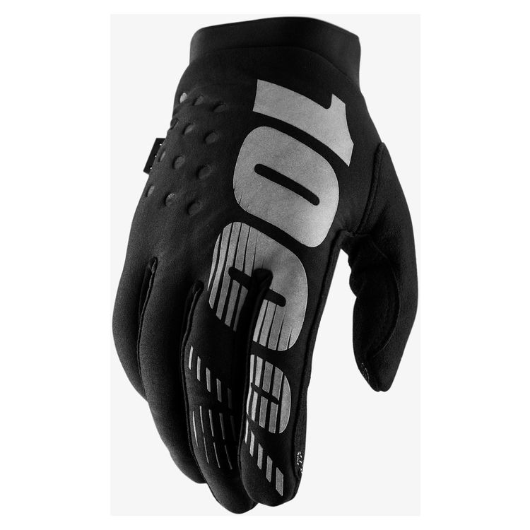 Black 100% Brisker Gloves on white background