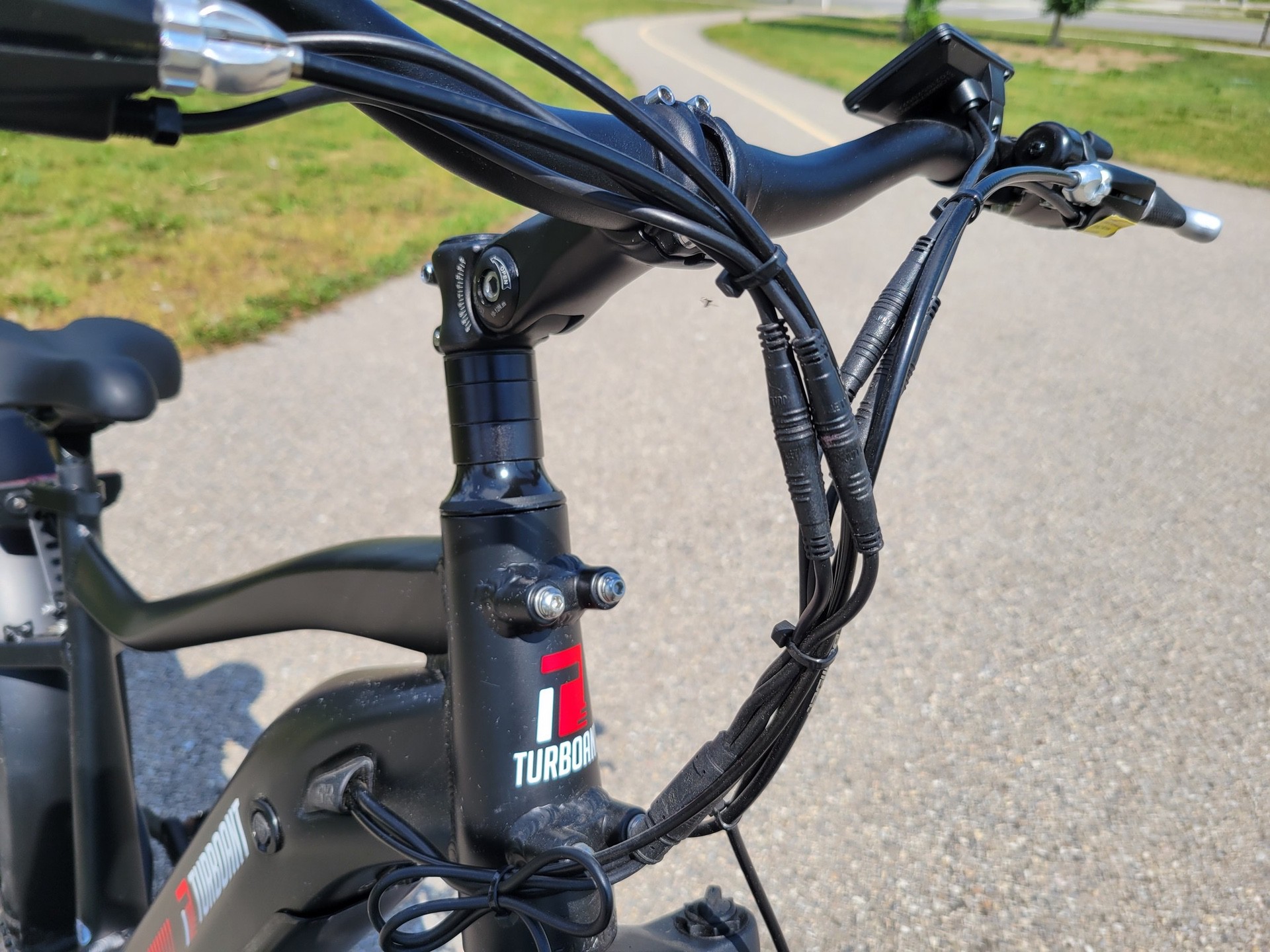 Handlebars and front fork of TurboAnt Nebula N1 Electric Bike