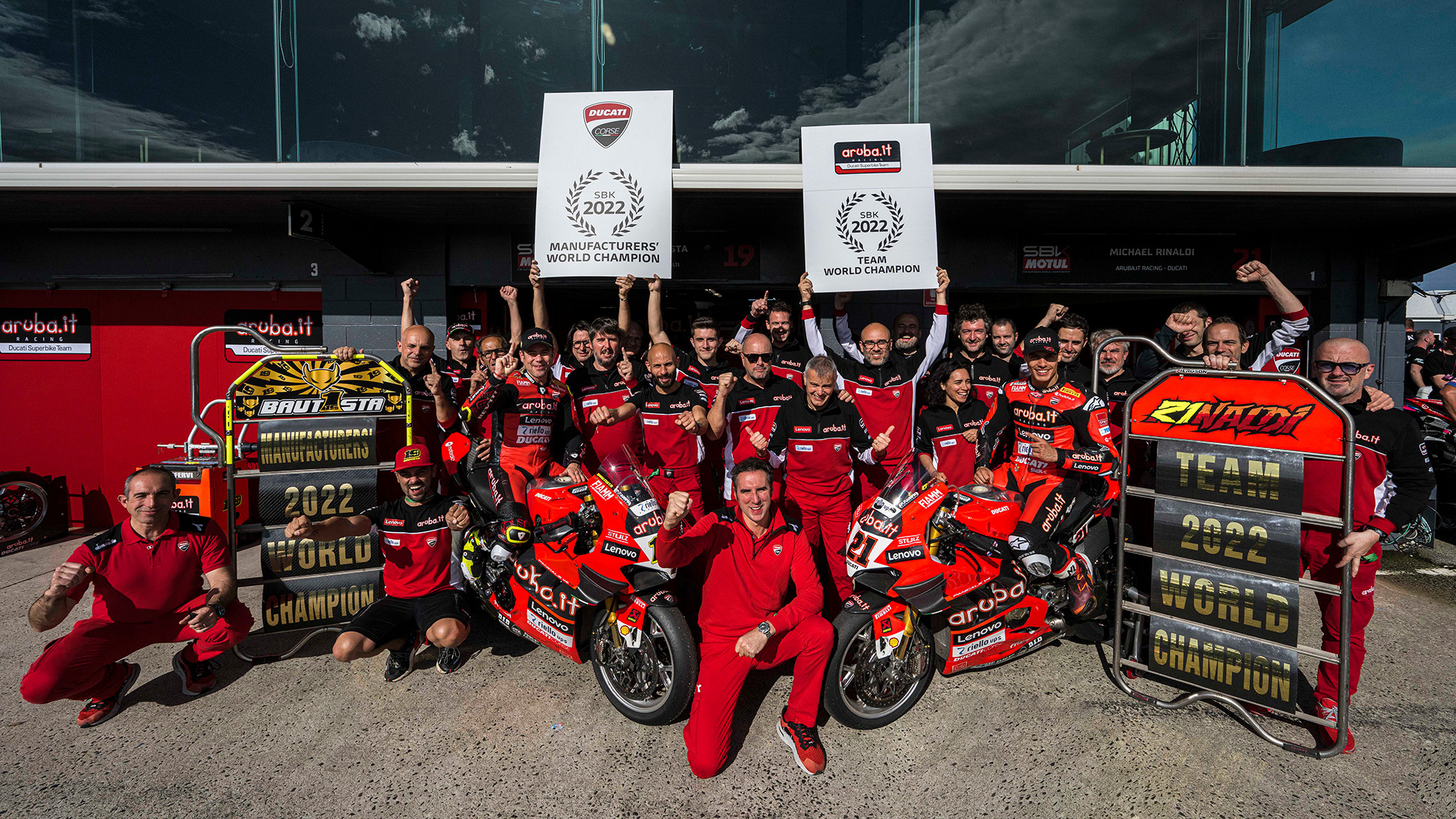 Ducati celebrating their successes in WorldSBK! Media sourced from WorldSBK.