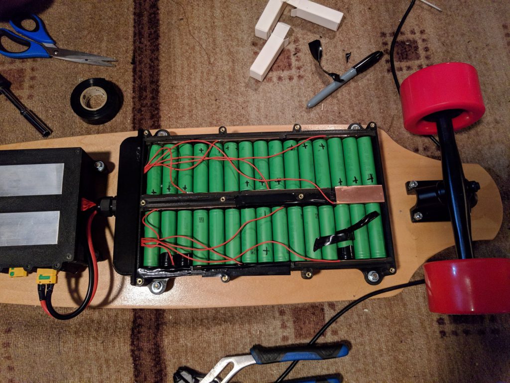 Batteries exposed on underside of DIY eBoard
