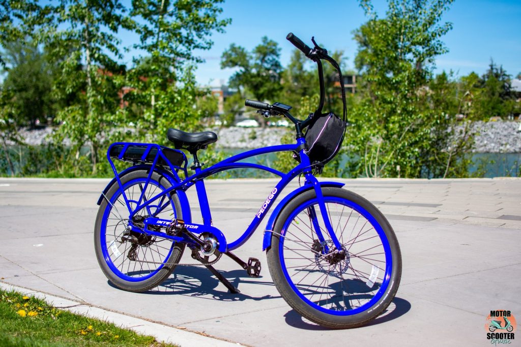 Deep blue 2021 Pedego Interceptor with 26" classic frame