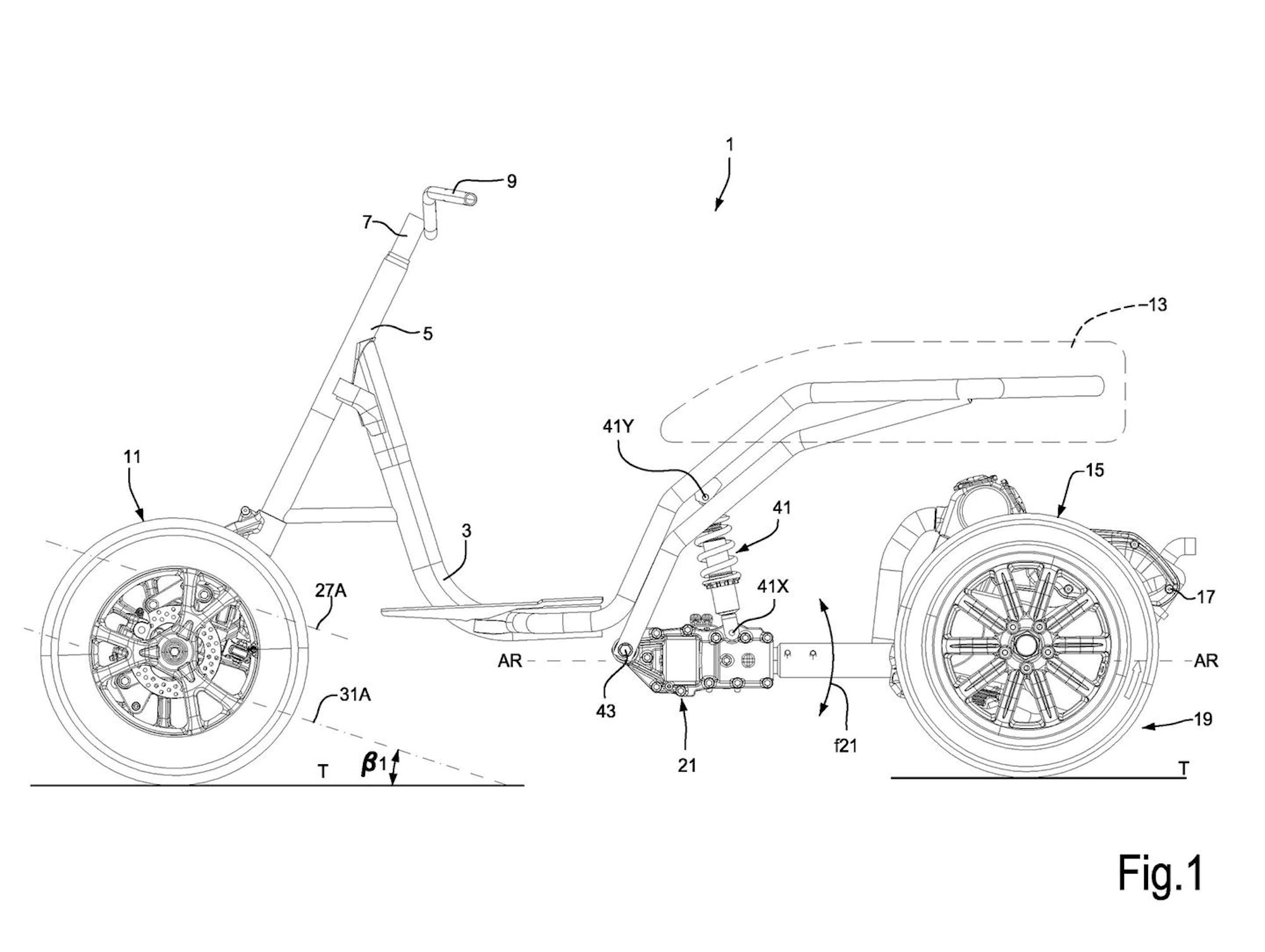 Piaggio's set of patents revealing a new four-wheeled leaner. Media sourced from CycleWorld.