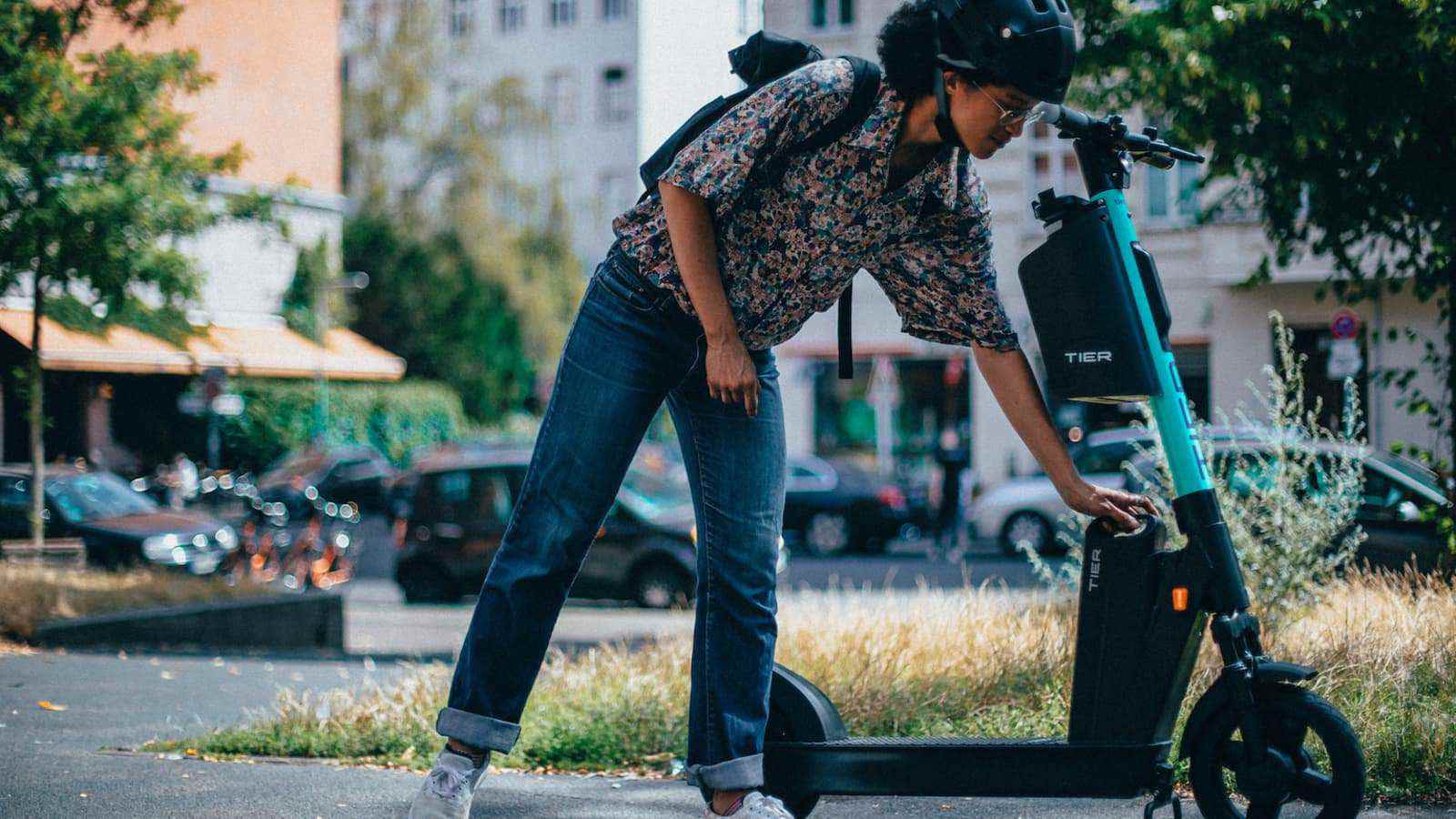 Electric scooter with a combination lock. Anti-theft protection