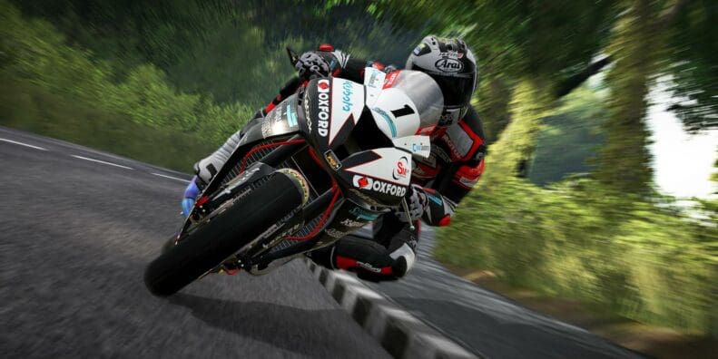 Advertisement for the new game from NACON: "Isle of Man TT - Ride on the Edge 3." Media sourced from Top Gear.