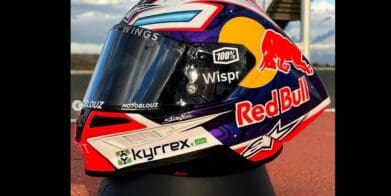 Alpinestars' very first road-racing helmet, which will be featured in 2023's MotoGP by Jorge Martin. Media sourced from Alpinestars' IG platform.