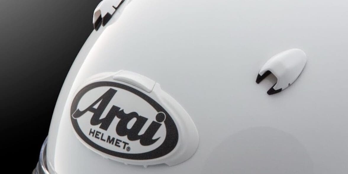 Arai's vented forehead logo. Media sourced from Arai.