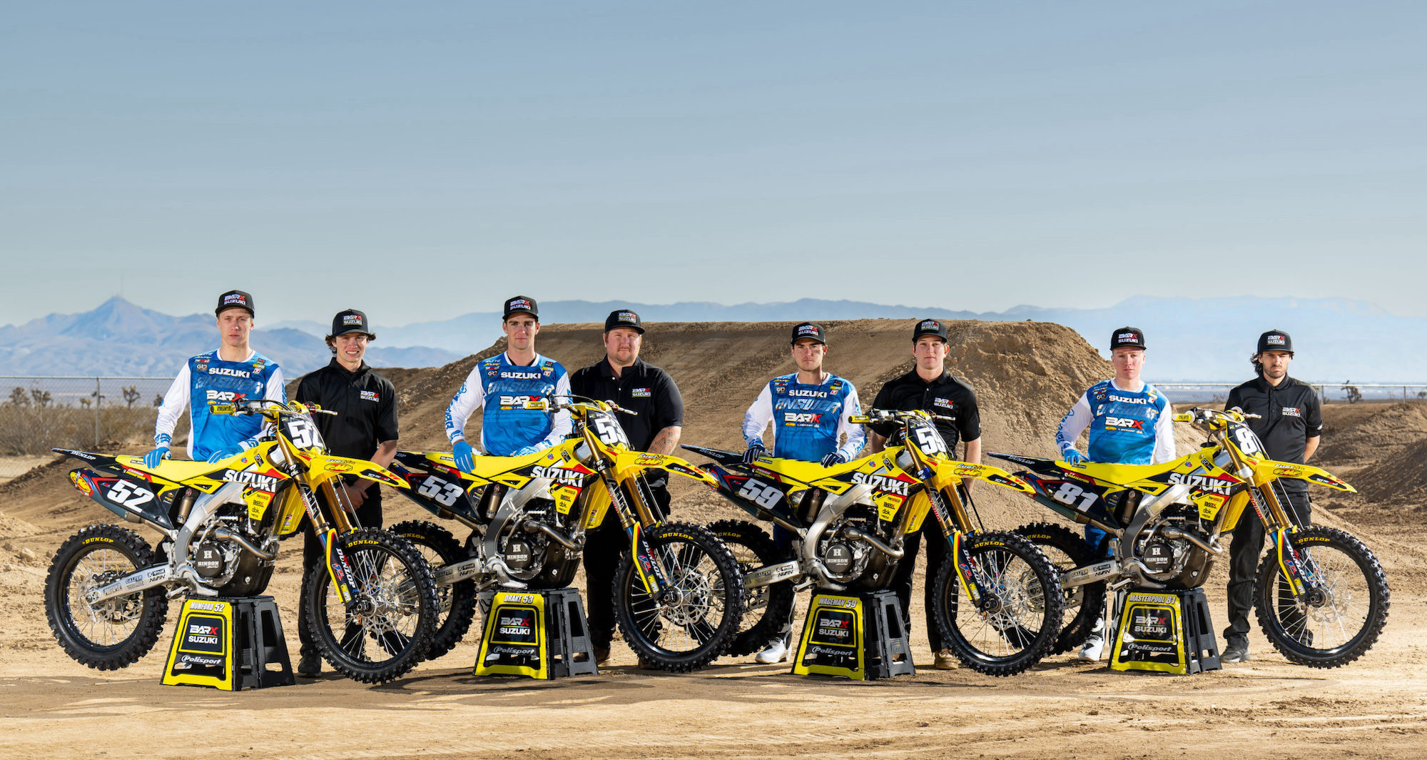 Suzuki's BarX 250 Racing Team, which will be competing in the Supercross and Motocross titles for 2023, with the help of Answer Racing. Media sourced from Suzuki's pressr releases.