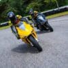 A view of Damon Motorcycles leaning into the twisties. Media sourced from Damon.