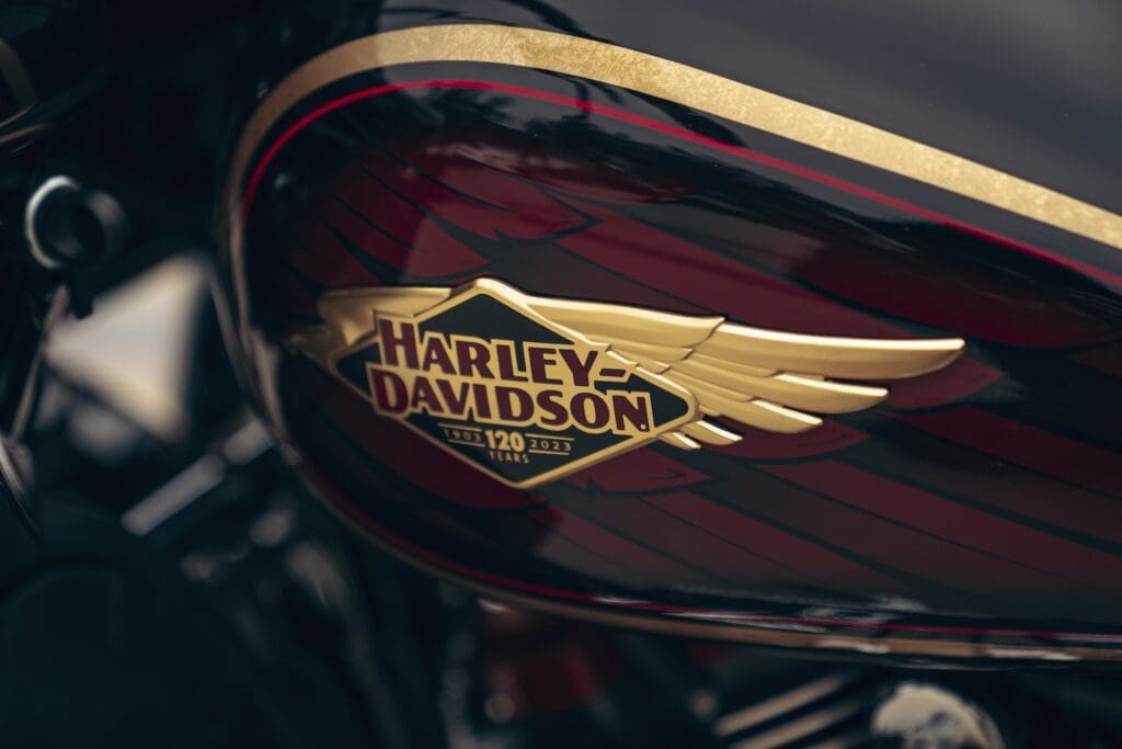 A view of Harley's recent 2023 drop, which includes a handful of Anniversary edition motorcycles celebrating the brand's 120th anniversary. Media sourced from Harley-Davidson's press release.