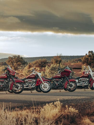 A view of Harley's recent 2023 drop, which includes a handful of Anniversary edition motorcycles celebrating the brand's 120th anniversary. Media sourced from Harley-Davidson's press release.