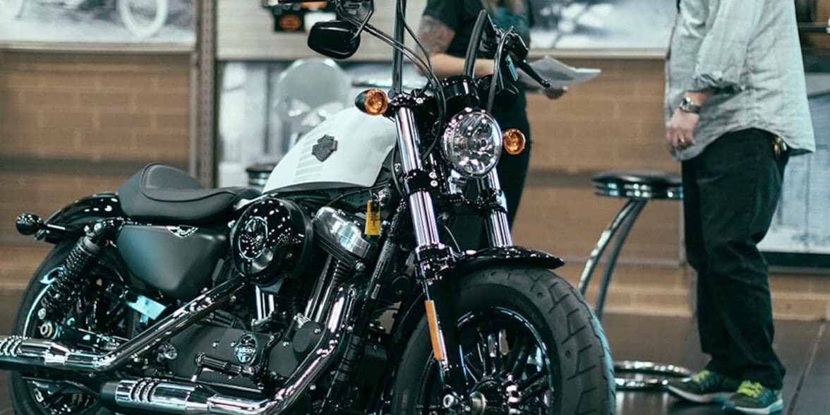 A Harley bike. Media sourced from Harley-Davidson.