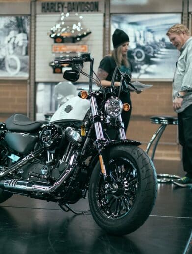 A Harley bike. Media sourced from Harley-Davidson.