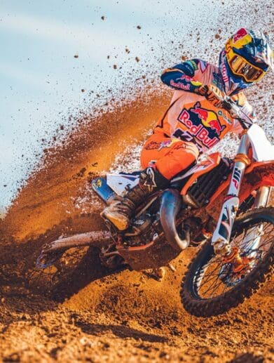 KTM's motocross range doing what they do best. Media sourced from KTM.