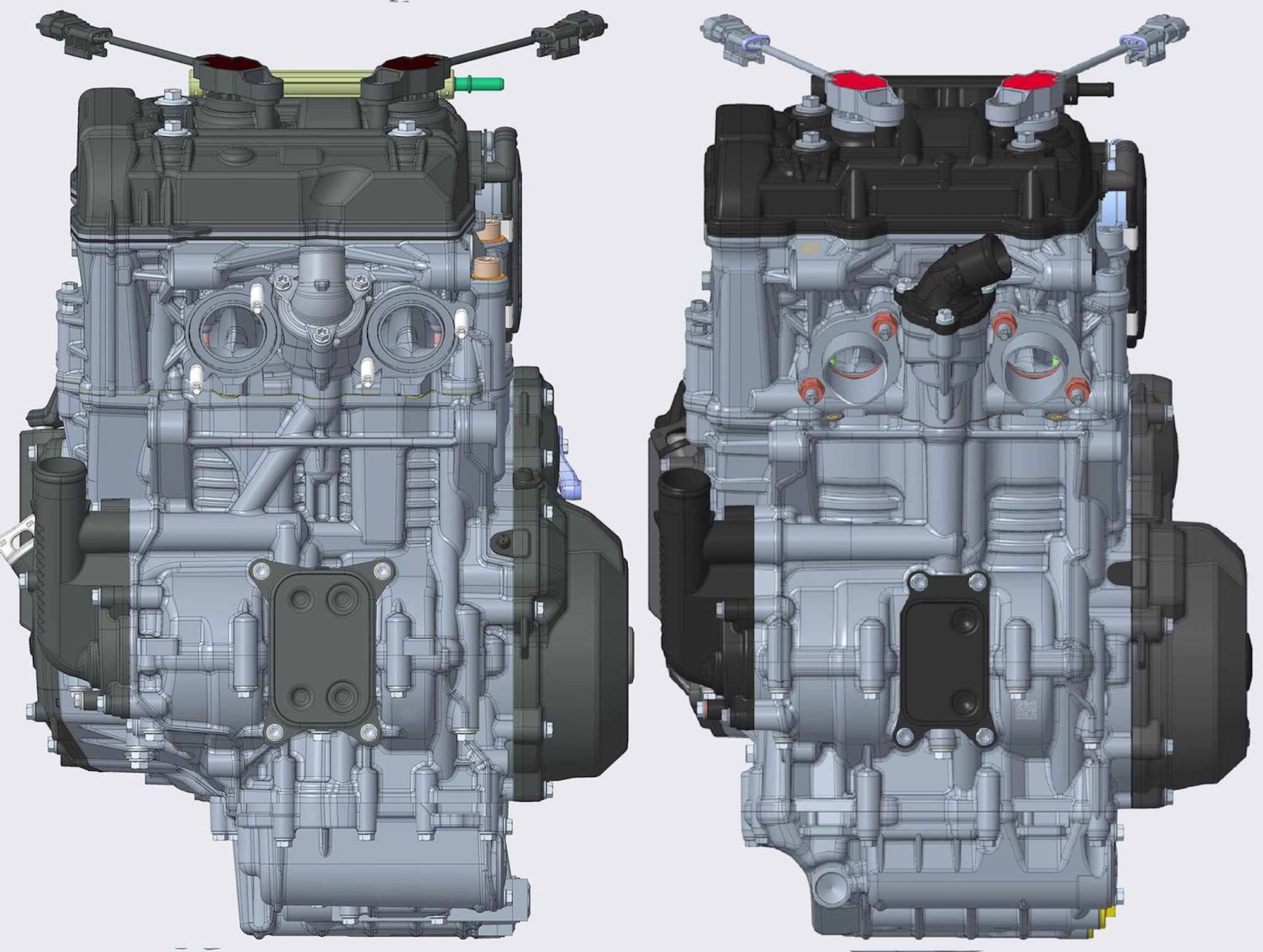 A view of the registration designs for KTM's larger-capacity engine. Media sourced from CycleWorld.