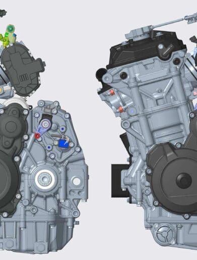 A view of the registration designs for KTM's larger-capacity engine. Media sourced from CycleWorld.