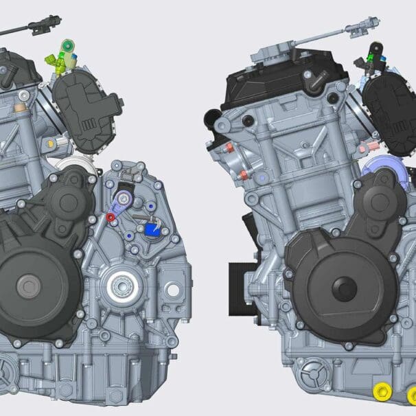 A view of the registration designs for KTM's larger-capacity engine. Media sourced from CycleWorld.