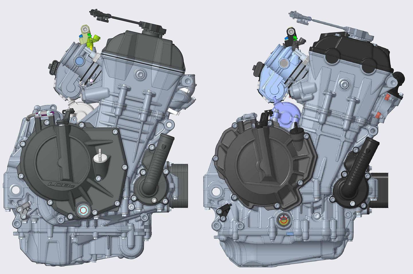 A view of the registration designs for KTM's larger-capacity engine. Media sourced from CycleWorld.